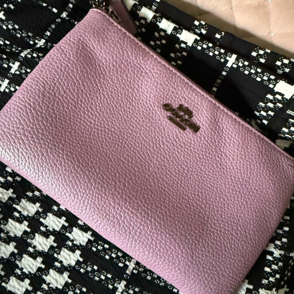Coach Pink Pebbled Leather Clutch